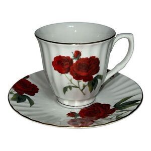 Floral tea cup and saucer